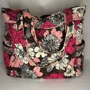 Vera Bradley Pink and Brown Floral Quilted Bag